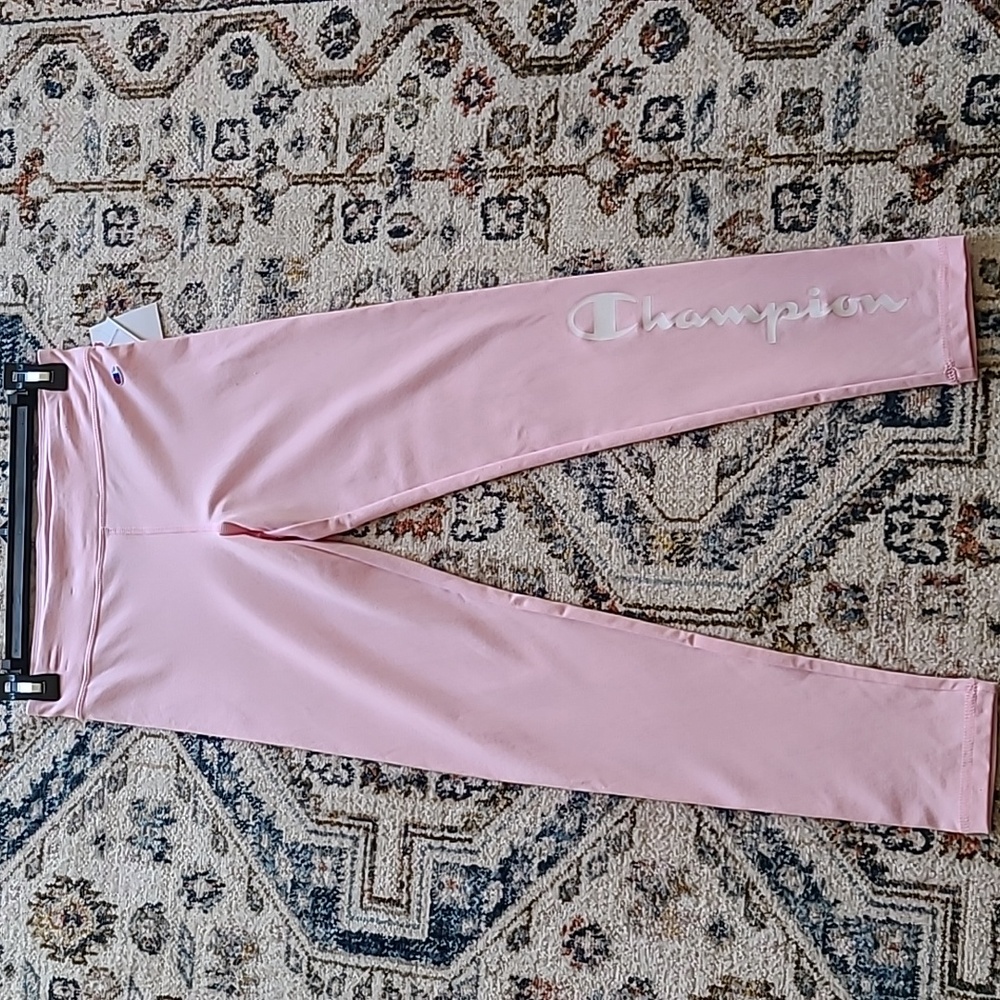 CHAMPION BRAND GIRLS LIGHT PINK SIGNATURE LEGGINGS SIZE GIRLS LARGE
